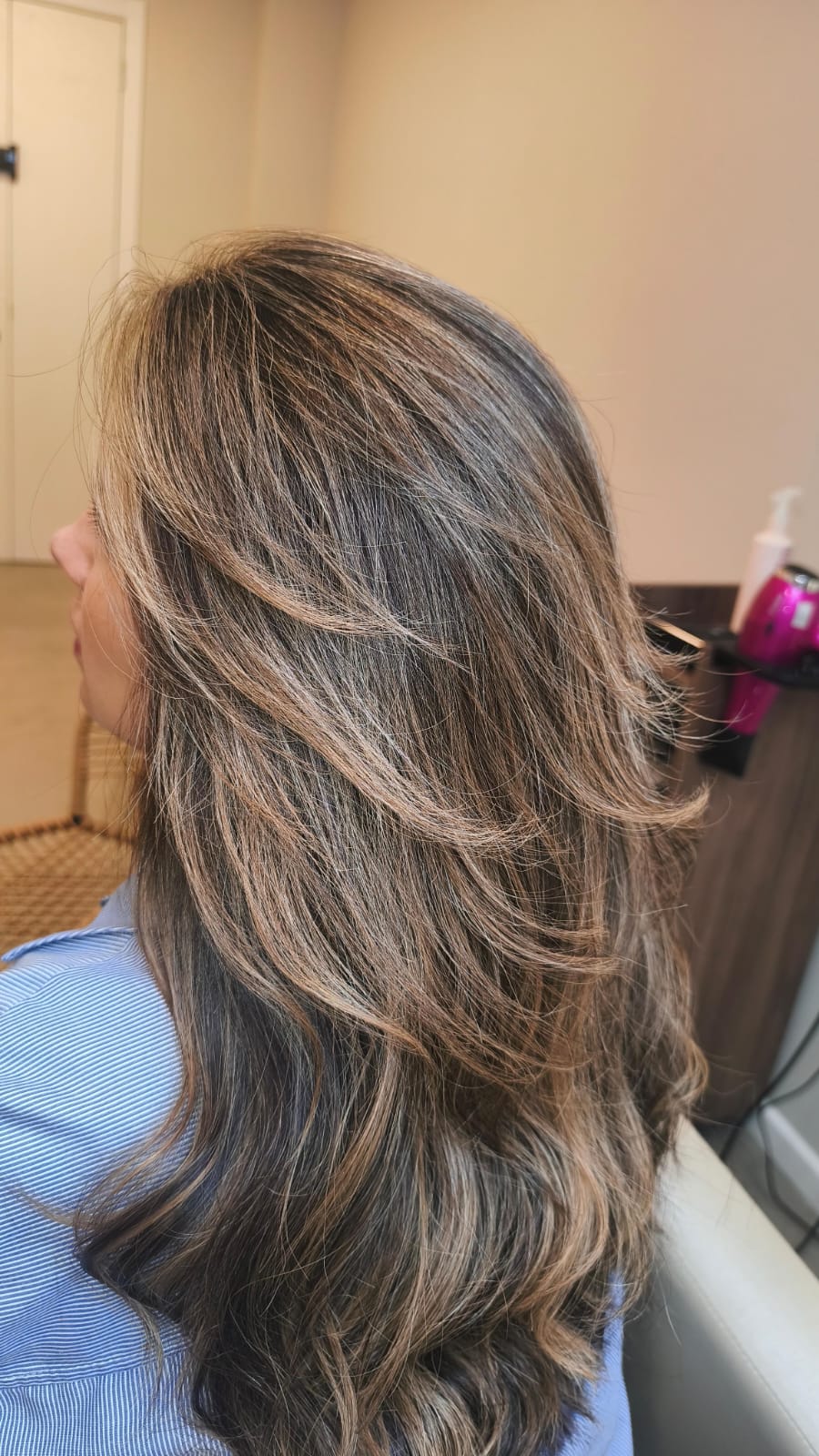 Mechas Air Touch Dourada